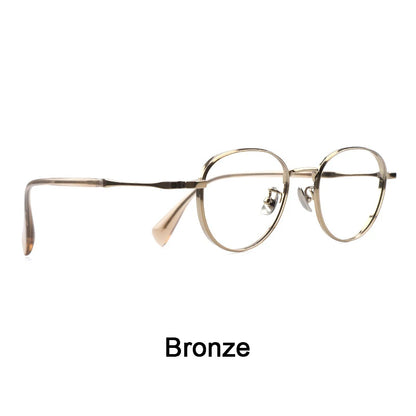 2024 New Ultra-Light Pure Titanium Frames Men Wide Rimmed Eyeglasses Frames Women Oval Glasses Small Face Spectacles