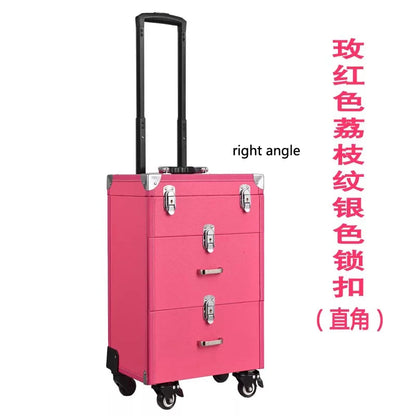 NEW Trolley luggage large Multi-layer Beauty make up bag box Suitcase capacity manicure Cosmetic case multifunct Rolling Luggage