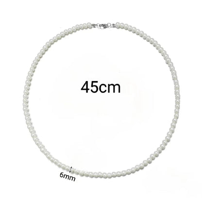 Pearl Necklace Men Simple Handmade Strand Bead Necklace 2024 New Trendy Man Jewelry for Women Girls Wedding Banquet Necklaces