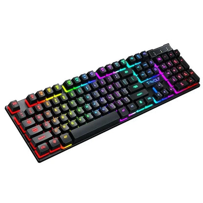 RGB 4 In 1 Gaming Keyboard and Mouse Headset Mouse Pad Keyboard Ergonomic Light Mechanical Feel Keyboard and Mouse Combo