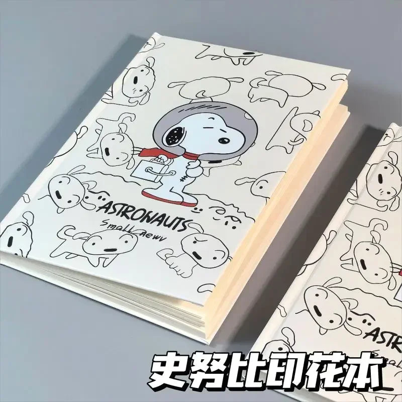 Snoopy Hard Shell Notebook Anime Cartoon Student Stationery Notebook Memo Diary Classroom Notebook Girls Gift Cute Girly Heart