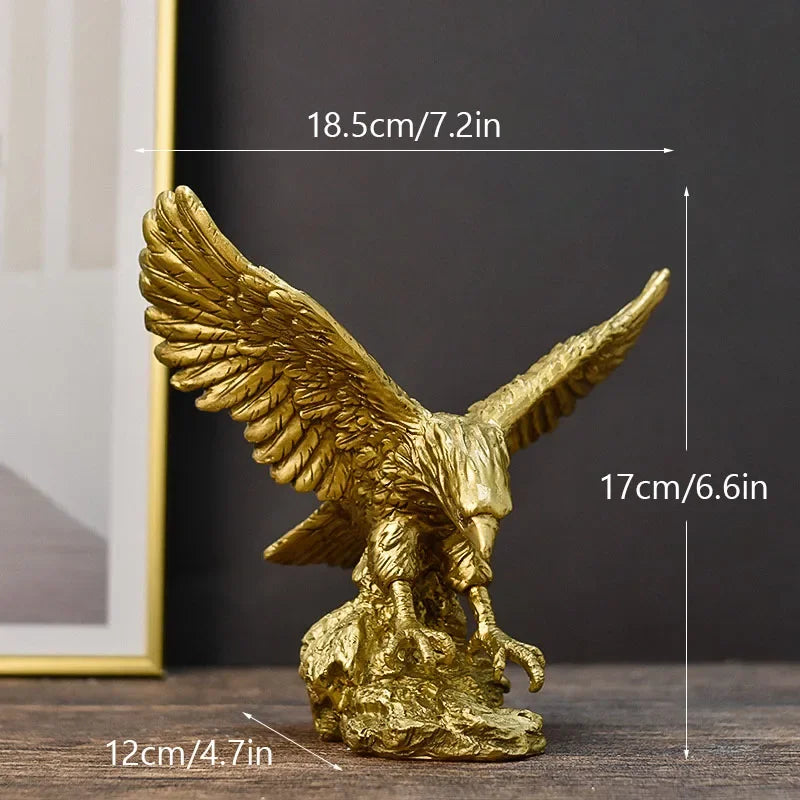 Golden Eagle Resin Ornaments Statue Golden Eagle Sculpture Modern Home Office Figurine Decor Desktop Decoration