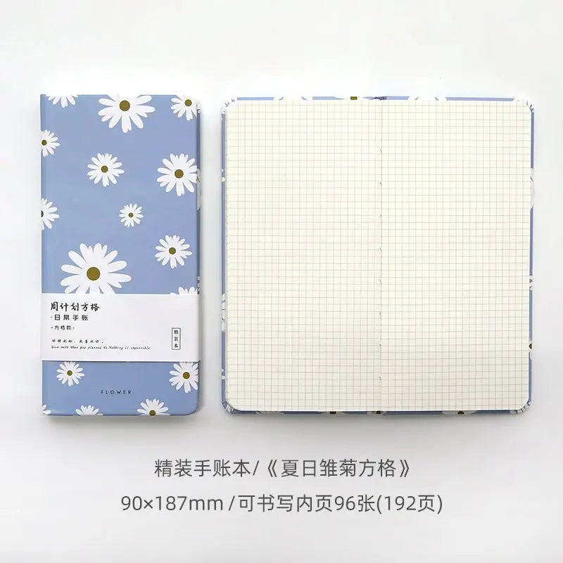 Hardfaced Weekly Notebook English Checked Student Hand Ledger Notebook  Korean Stationery  Notebook