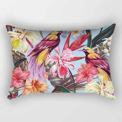 Tropical Plants Leaves Pillow Covers Abstract Pillow Case High Quality Short Plush Velvet Rectangle Pillow Cases Home Decoration