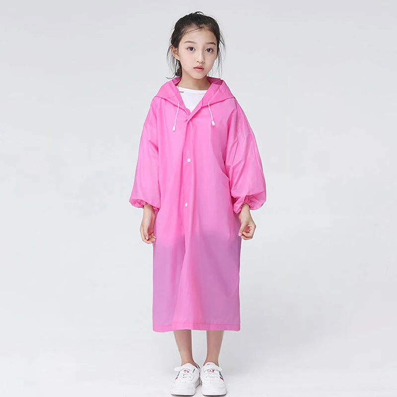 Children Rain Poncho Non-Disposable Travel Rain Gear Coat Outdoor Hiking Accessories Child Raincoat Kids Rainwear Waterproof