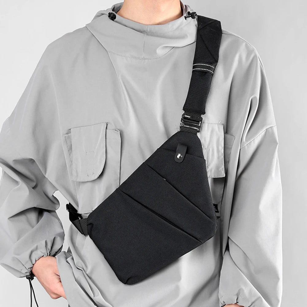 Beg Dada untuk Lelaki Beg Bahu Beg Tangan Lelaki Dompet Telefon Anti-pencuri Beg Dada Lelaki Nilon Beg Tali Pinggang Luaran Beg Crossbody Mudah Alih 