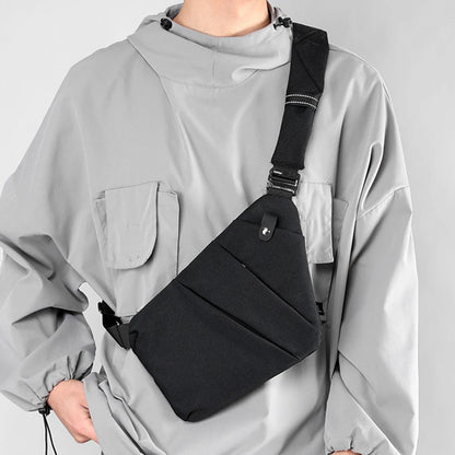 Beg Dada untuk Lelaki Beg Bahu Beg Tangan Lelaki Dompet Telefon Anti-pencuri Beg Dada Lelaki Nilon Beg Tali Pinggang Luaran Beg Crossbody Mudah Alih 