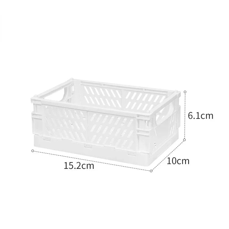 Plastic Foldable Storage Crate Folding Box Basket Stackable Cute Makeup Jewellery Toys Boxes for Storage Box Organizer Portable