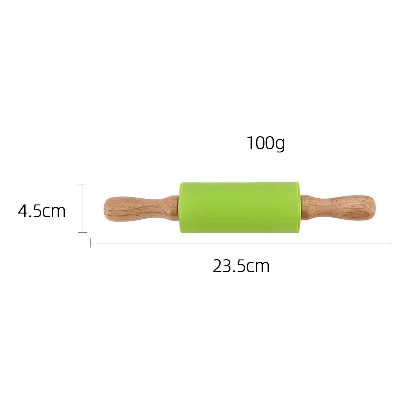 Silikon Rolling Pin Rotating Roller Rolling Pin Dapur Pemegang Kayu Rolling Pin Kulit Dumpling Menekan Tepung Stick BakingTool