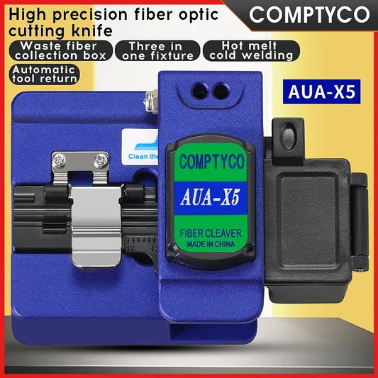 COMPTYCO 2023 New FTTH High Precision Cutting Tool AUA-X5 Optical Fiber Cleaver Cable Cutting Knife 16 Surface Blade