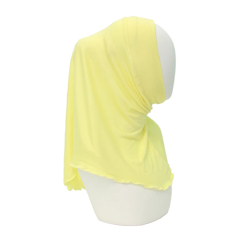 Modal Instant Hijabs for Woman Muslim Islam Turban Solid Mini Style Scarf Amira Soft Plain Colors Ready to Wear Hijab Undercaps