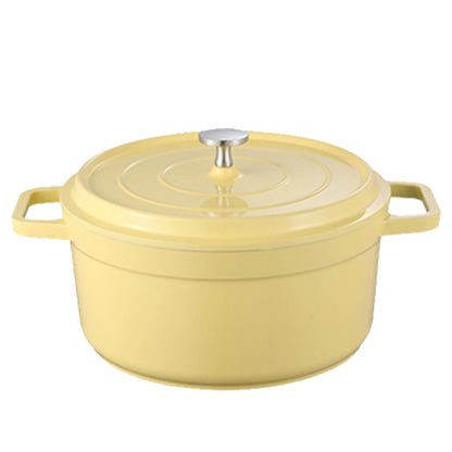 Enameled Dutch Oven Pot with Lid Enameled Cast Aluminum Dutch Oven Nonstick Heat Preservation Cookware Multifunctional Cookware