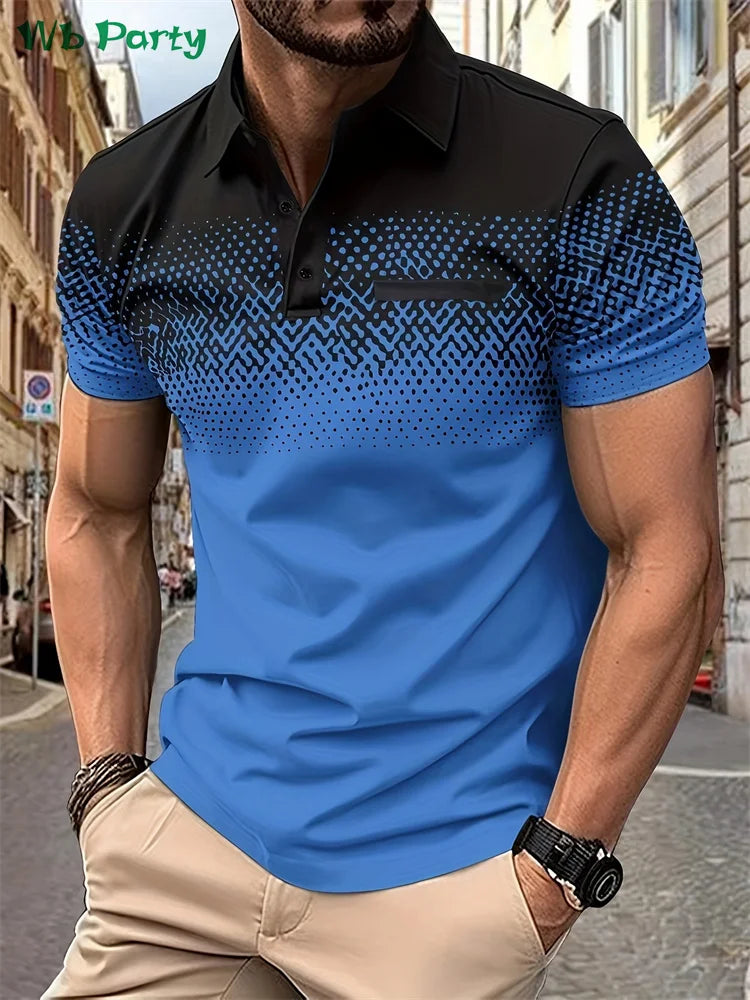 Simple Polka Dot Pattern Print Fashion Men's Shirts T shirt Men Casual Mens Polo Shirts Simple Print Men's Short Sleeve Shirts