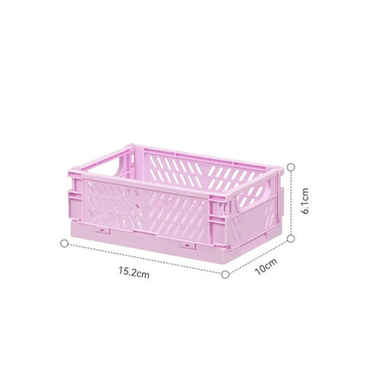 Plastic Foldable Storage Crate Folding Box Basket Stackable Cute Makeup Jewellery Toys Boxes for Storage Box Organizer Portable