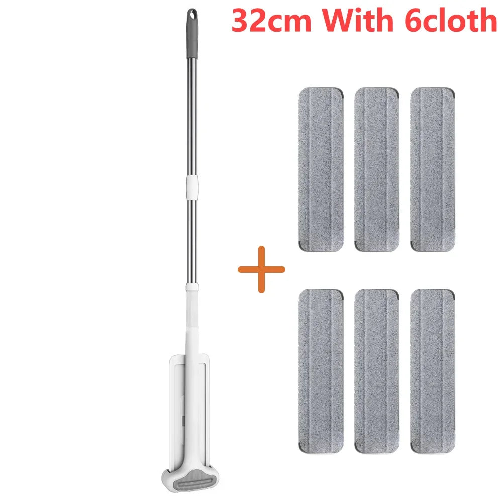 Large Flat Mop With Telescopic Long Handle Telescopic Long Handle Washing Free Lazy Mops Dust Dry Wet Mops For Cleaning Floors