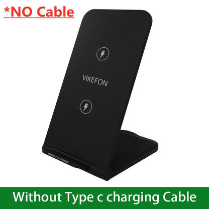 VIKEFON Wireless Charger Stand Pad Foldable For iPhone 15 14 13 12 Samsung Xiaomi Lg Type C Induction Fast Charging Dock Station