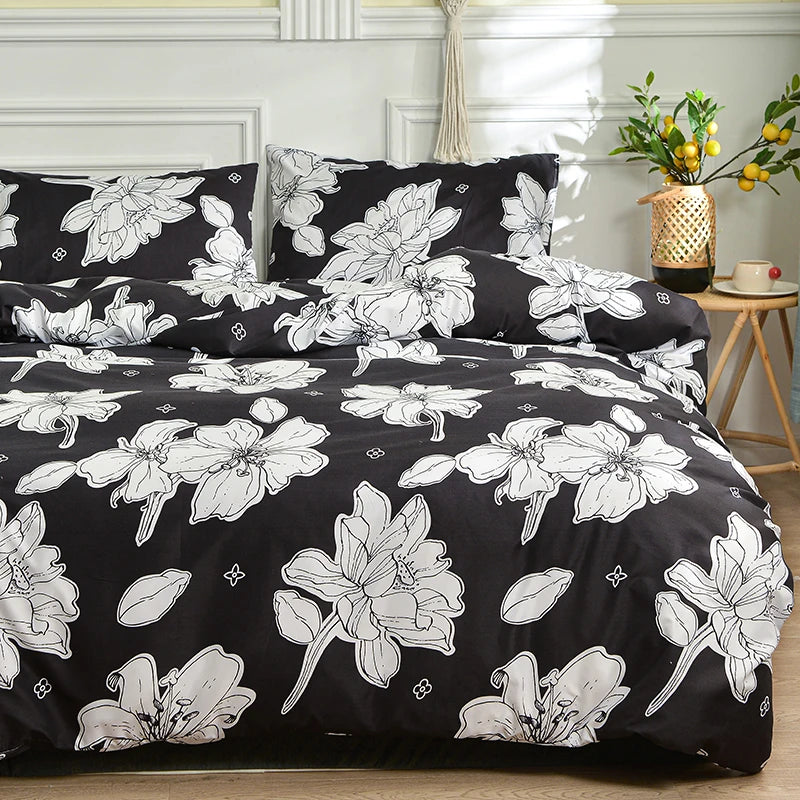 Black Marble Duvet Cover Sets Single/Queen/King Comforter Cover220x240 Reacive Printed Double Bed Cover200x200 Quilt Cover Sets