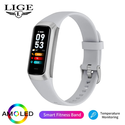 LIGE Amoled Smart Watch Men Women Heart Rate Blood Smartwartch Bluetooth Call Smart Bracelet Sport Fitness Tracker Watch Women