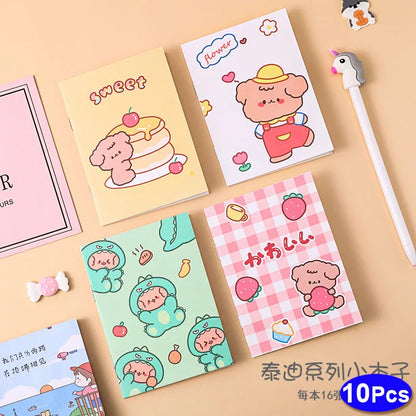 10Sets Retro Small Notebooks Kawaii A7 Blank Mini Cute Planner Diary Note Notepad Aesthetic Journal Kids Stationery Agenda Thing