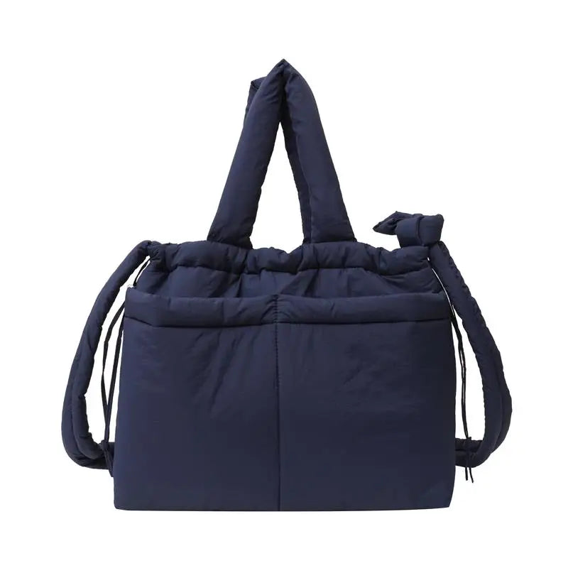 Women Puffer Tote Bag Fashion Shoulder Bag Adjustable Strap Casual Tote Handbag Multi-pockets Trendy Messenger Bag Chic Hobo Bag