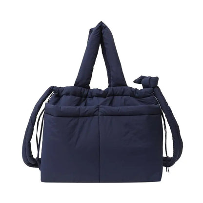 Women Puffer Tote Bag Fashion Shoulder Bag Adjustable Strap Casual Tote Handbag Multi-pockets Trendy Messenger Bag Chic Hobo Bag