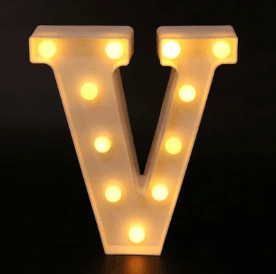 Decorative Name Letters Alphabet Letter LED Lights Luminous Number Lamp Night Light Wedding Birthday Christmas Party Decor Home