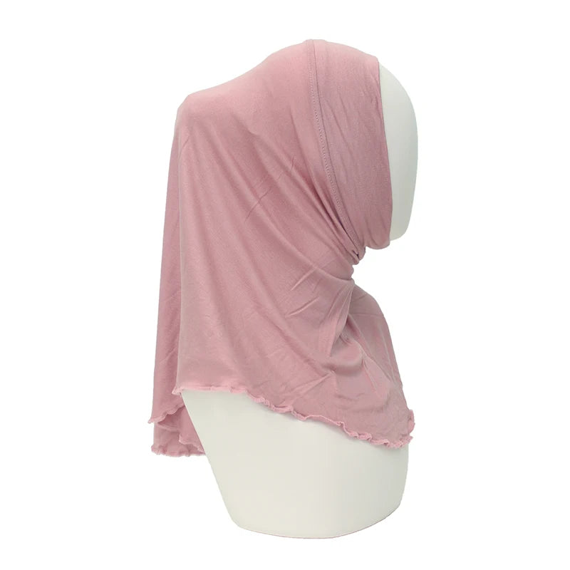 Modal Instant Hijabs for Woman Muslim Islam Turban Solid Mini Style Scarf Amira Soft Plain Colors Ready to Wear Hijab Undercaps