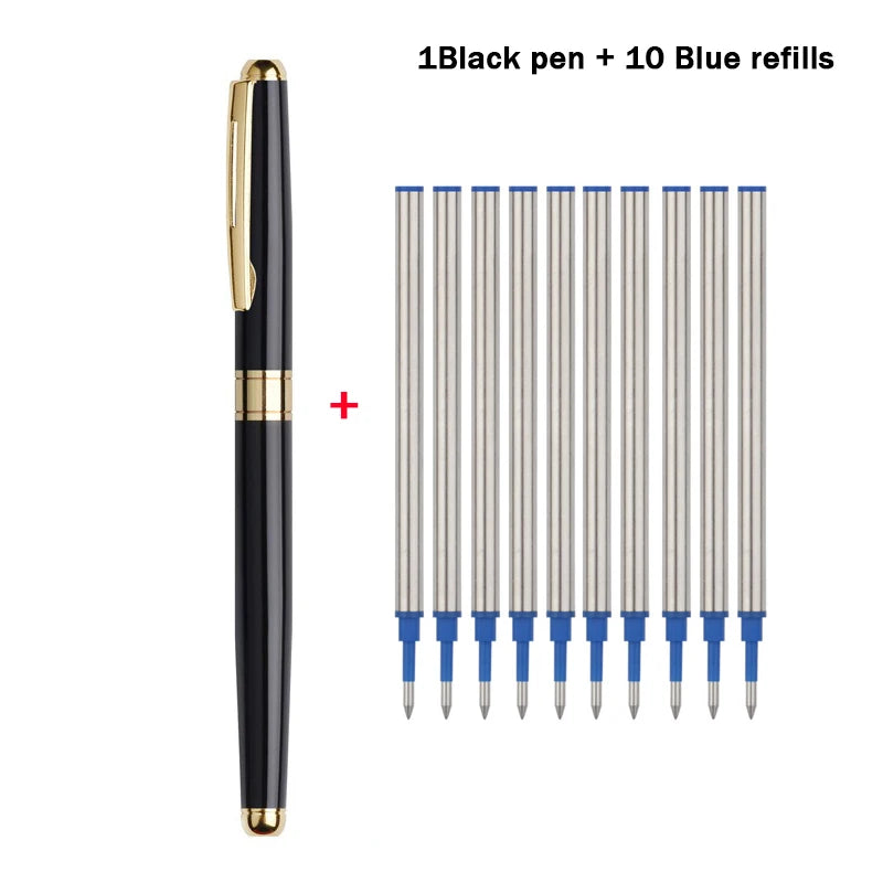 Metal Gel Pen Replaceable Refill High-end Metal Business Signature Pen Office Writing Ballpoint Pen Writing Stationery Gift