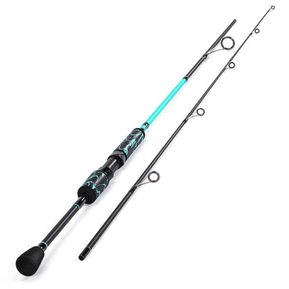 1.8m 1.98m 2 Bahagian Batang Pancing Casting Carbon Spinning Ultra-Sensitif dengan Selesa EVA Grip Rod Pemegang Rod Trout