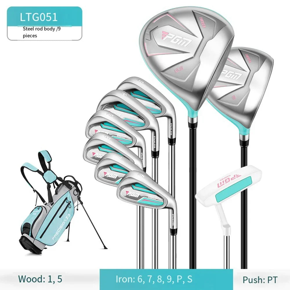 PGM Golf Clubs Set For Women,Stainless Steel/Carbon Shaft Right Hand Golf Training Club,4/9/12pcs Beginners Golf Supplies LTG051