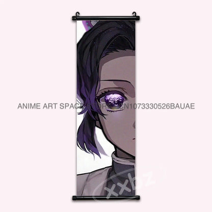 Demon Slayer Hanging Painting Wall Artwork Canvas Scrolls Picture Kawaii Anime Poster Kochou Shinobu Home Decor Children's Room