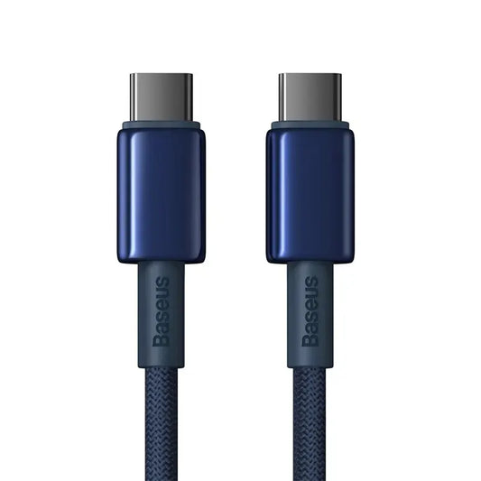 Kabel Baseus 100W Jenis C untuk iPhone 15 USB C PD Pengecas Cepat Kord Wayar Pengecas untuk Macbook Samsung Xiaomi Jenis C Kabel USB C 