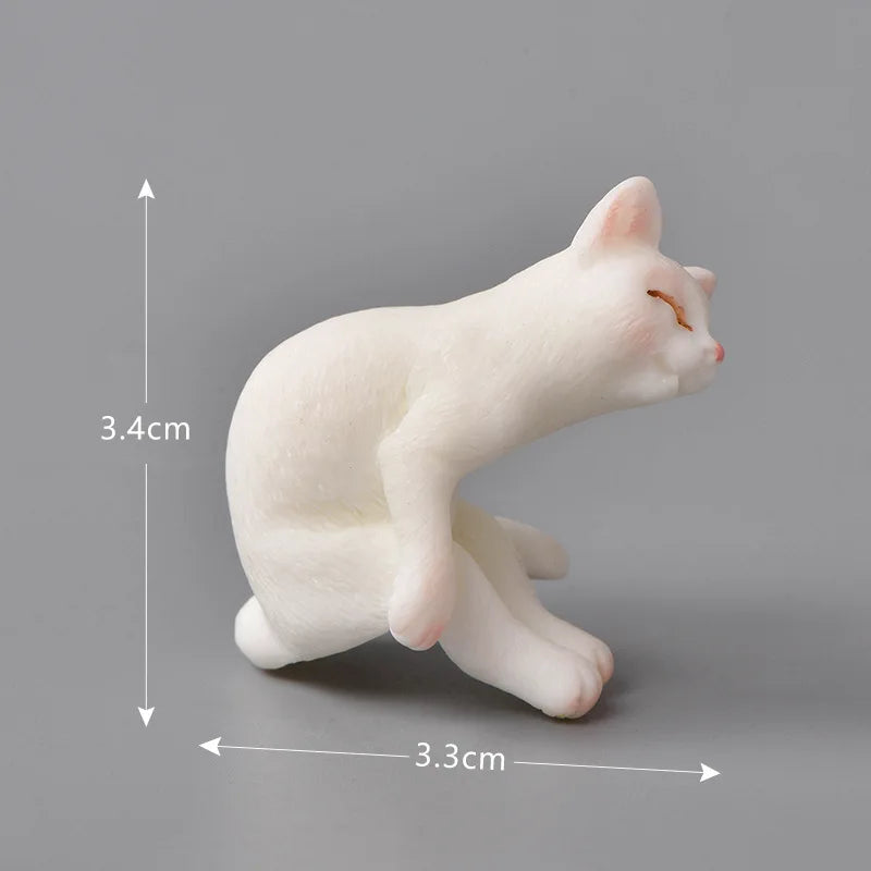 1pcs Resin Cats Ornament Kitten Figurine Animal Miniature Fairy Garden Doll House Decoration DIY Micro Landscape Home Decor