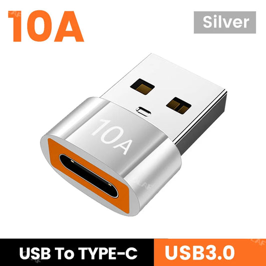 Elough 10A OTG USB 3.0 To Type C Adapter USB C Male To USB Female Converter Fast Charging OTG untuk Macbook Laptop Xiaomi Samsung 