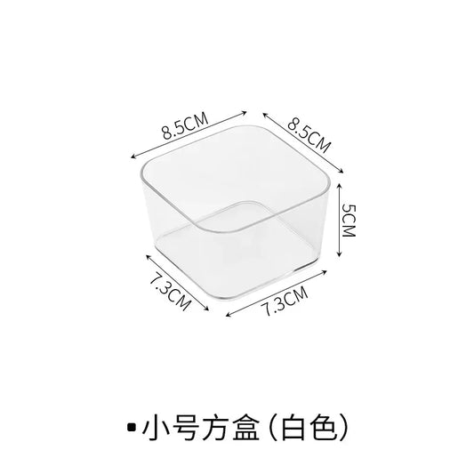 透明盒子储物收纳盒办公桌塑料容器抽屉收纳盒桌面珠宝盒化妆品收纳盒