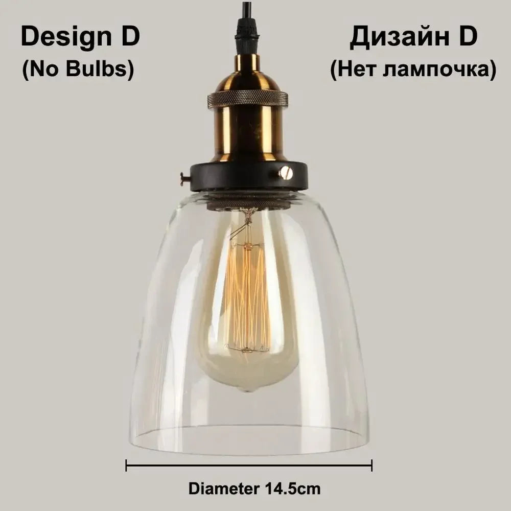 Clear Gray Amber Colour Vintage Pendant Lights Dining Glass Hanging Lamp Russia Loft Luminaire Modern Bedroom Light Fixtures