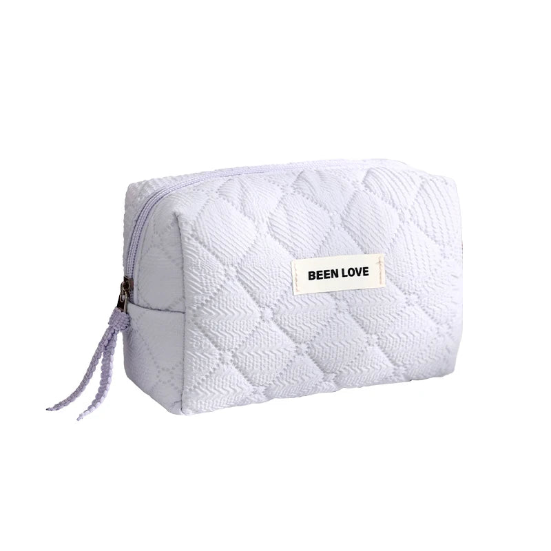 Women Makeup Bags Quilting Women Makeup Bag Portable Zipper Cosmetic Travel Organizer Female Handbag Toiletry Pouch for Girls