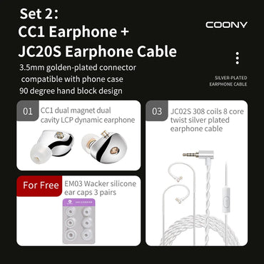 COONY CC1 Wired Earphones 2023 New Typec Interface Fever Grade HIFi Earphones Wired In Earphones