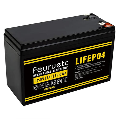 1-2PCS 12V 7Ah LiFePO4 Lithium Iron Bateri, 2000+ Bateri Boleh Dicas Semula Kitaran Dalam, BMS Terbina dalam untuk Solar Powar, Pencahayaan