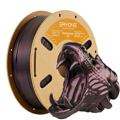 Eryone PLA-Burnt Titanium Filament 1KG 1.75mm ±0.03 Diameter Toleransi Filamen Kualiti Cemerlang Untuk Pencetakan 3D Penghantaran Cepat 