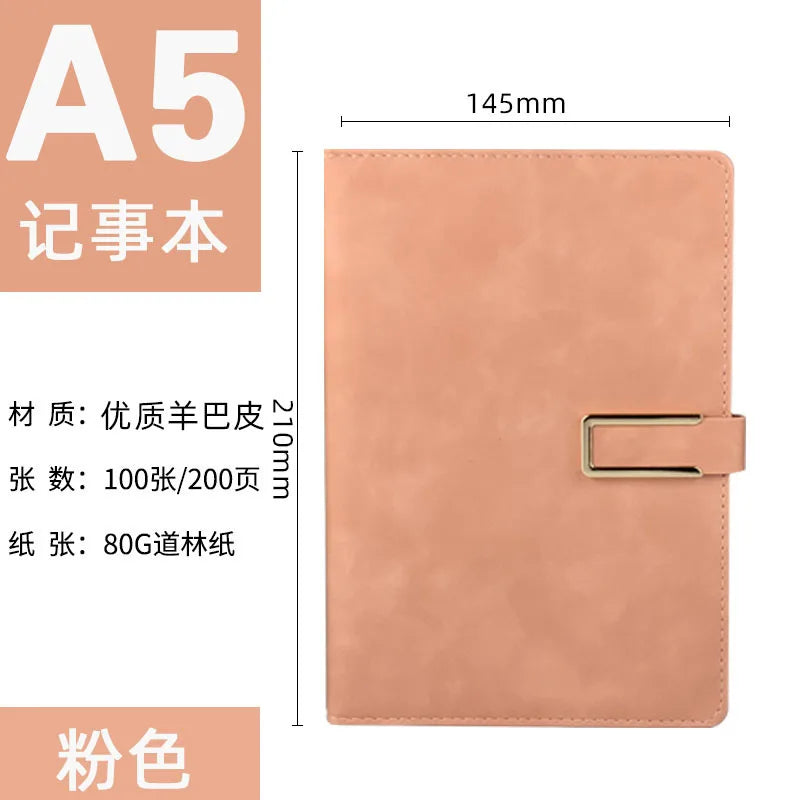 Vintage A5 Leatherbound Notebook Personalized Soft Cover Business Notebook Office Magnetic Buckle Notebook Diary Notebook