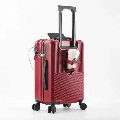 New Front Open Luggage Rolling Trolley Suitcase TSA Lock Silent Spinner Wheel USB Charging Carry-On Cabin Travel 20/24/26 Inch