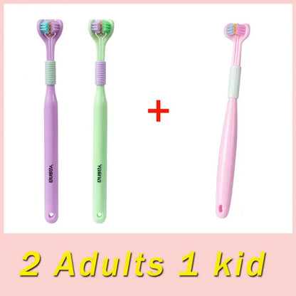 Three Sided Soft Hair Tooth Toothbrush Adult Children Toothbrush Ultra Fine Soft Bristle Oral Care Safety Teeth Brush Cleaner