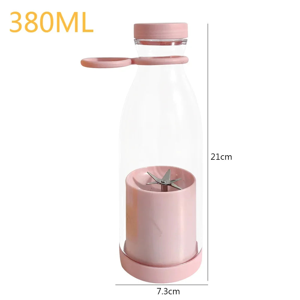 380ml/420ml Portable Juicer Cup Juicer USB Electric Fruit Juice Cup Automatic Mini Fruit Juicer Smoothie Blender With 6 Blades