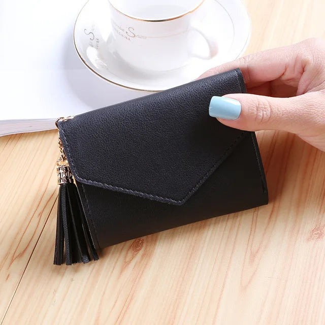 Short Tassel Wallet Women Fashion Purse Female Mini Wallets New Korean Students Lovely Purse Female Small Wallet for Girl