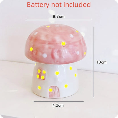 Cute Ceramic Cartoon Mushroom Home Decoration Accessories Bedside Decor Home Decor Children Girls Send Girlfriend Birthday Gift