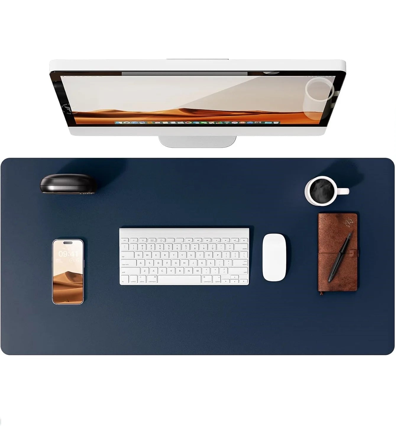 Large Mouse Pad,Office Desk Mat, Leather Desk Pad Protector, Non-Slip PU Leather Desk Blotter, Laptop Desk Pad