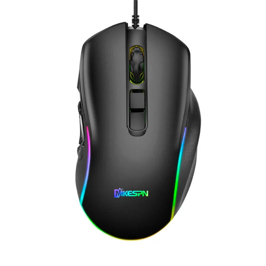 New gaming mouse with 10 key macro definition programming, home office gaming wired mouse, illuminated mouse