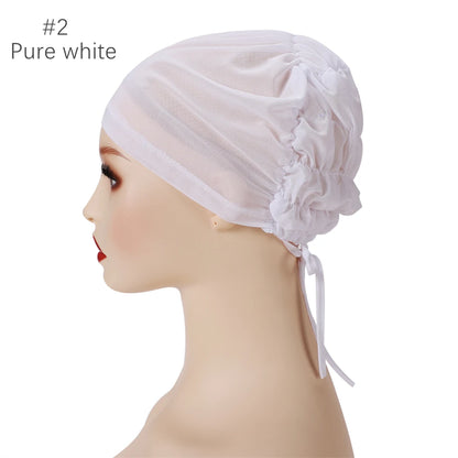 Breathable Hijab Undercap Summer HeadCover Instant Mesh Bonnet Hijabs for Women Muslim Turbans Inner Cap Thin Muslim Women Hijab