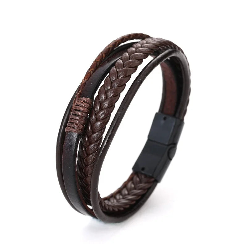 Vintage Wide Leather Woven Wolf Head Bracelet for Men Celtic Viking Compass Bracelet Jewelry Male Accessories Gifts To Boyfriend